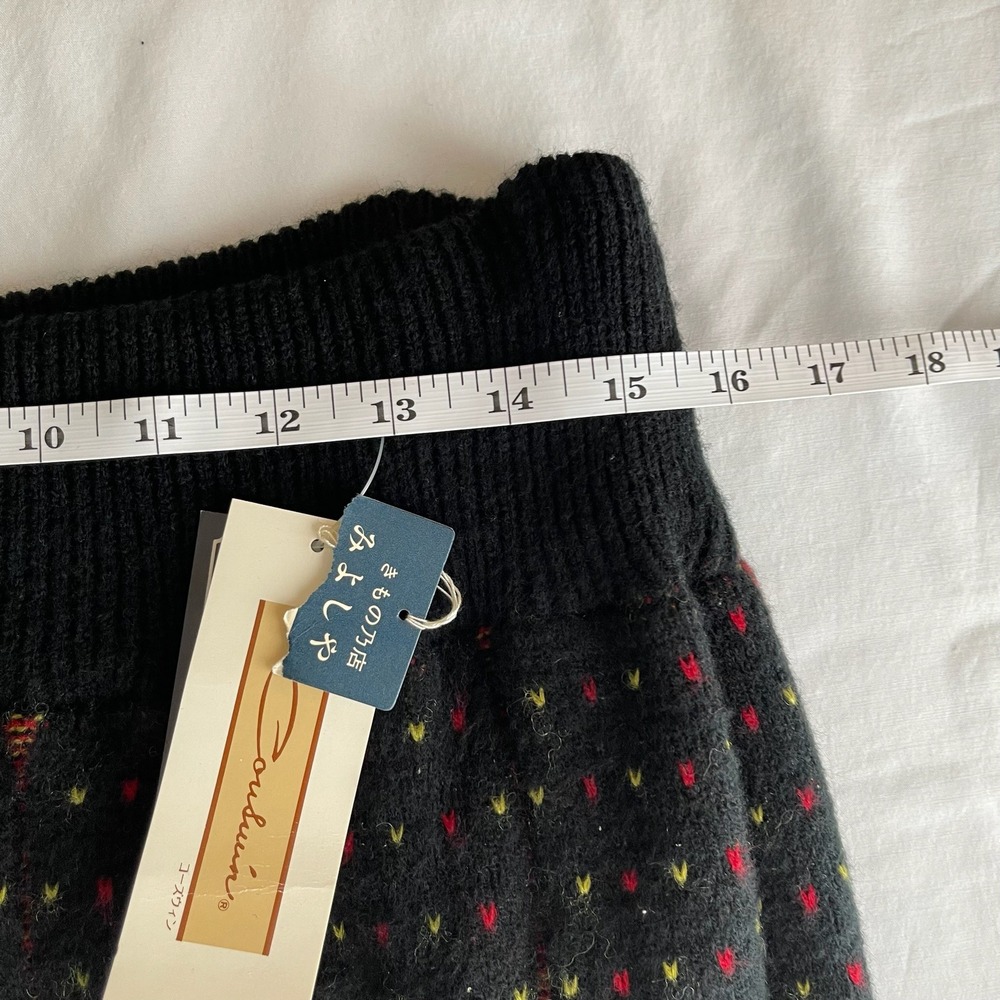 1980's Vintage NWT Kocho Women's Black Fair Isle Knit Maxi Skirt Size Large - Picture 8 of 10